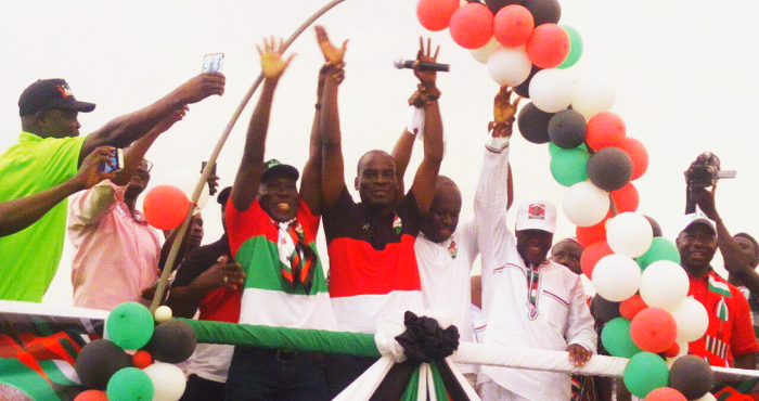 Mr Haruna Iddrisu (2nd left) responding to cheers. Mr Haruna Iddrisu (2nd left) responding to cheers.
